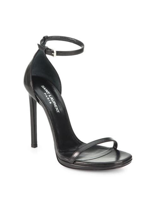 Saint Laurent YSL Paris Jane Ankle Strap Heel Sandals 